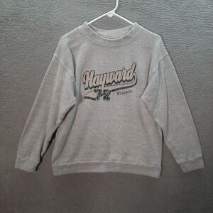 Vintage Exist Sweatshirt Adult Large Gray Crewneck Hayward Wisconsin 1990s‎ Y2K